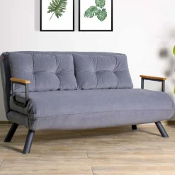 Sando 2-Sitzer-Schlafsofa | Metallrahmen | Grau