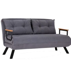 Sando 2-Sitzer-Schlafsofa | Metallrahmen | Grau