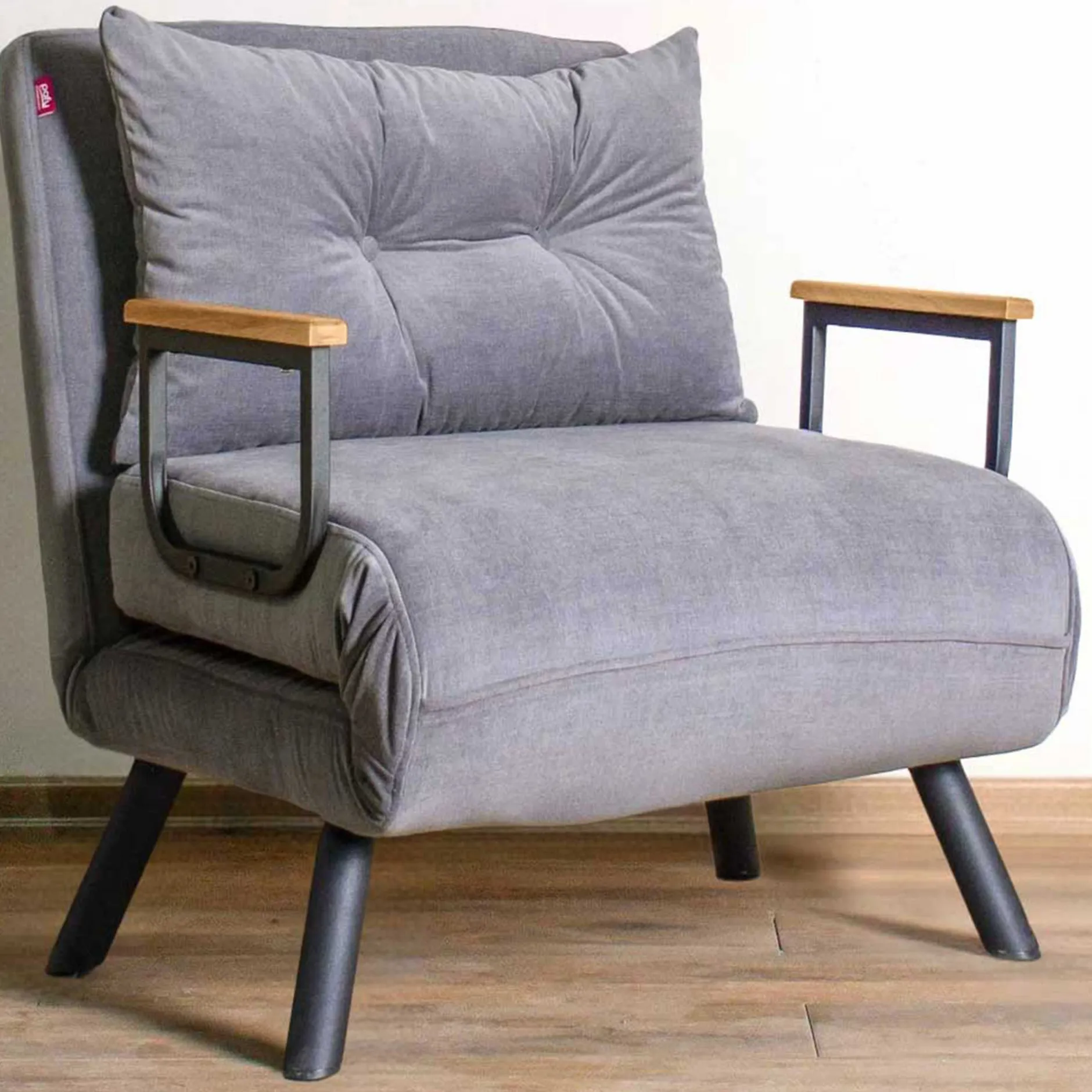Sando 1-Sitzer-Schlafsofa | Metallrahmen | Grau