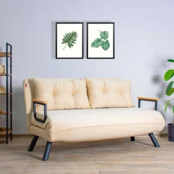 Sando 2-Sitzer-Schlafsofa | Metallrahmen | Creme