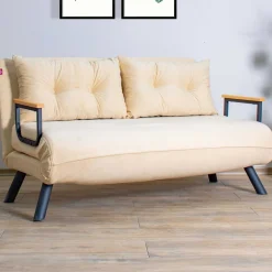 Sando 2-Sitzer-Schlafsofa | Metallrahmen | Creme