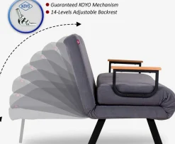 Sando 2-Sitzer-Schlafsofa | Metallrahmen | Creme