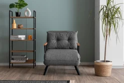 Sando 1-Sitzer-Schlafsofa | Metallrahmen | Hellgrau