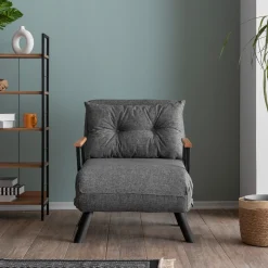 Sando 1-Sitzer-Schlafsofa | Metallrahmen | Hellgrau