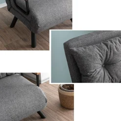 Sando 1-Sitzer-Schlafsofa | Metallrahmen | Hellgrau