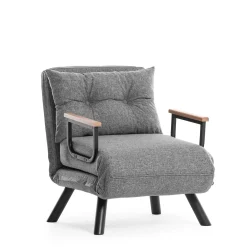 Sando 1-Sitzer-Schlafsofa | Metallrahmen | Hellgrau
