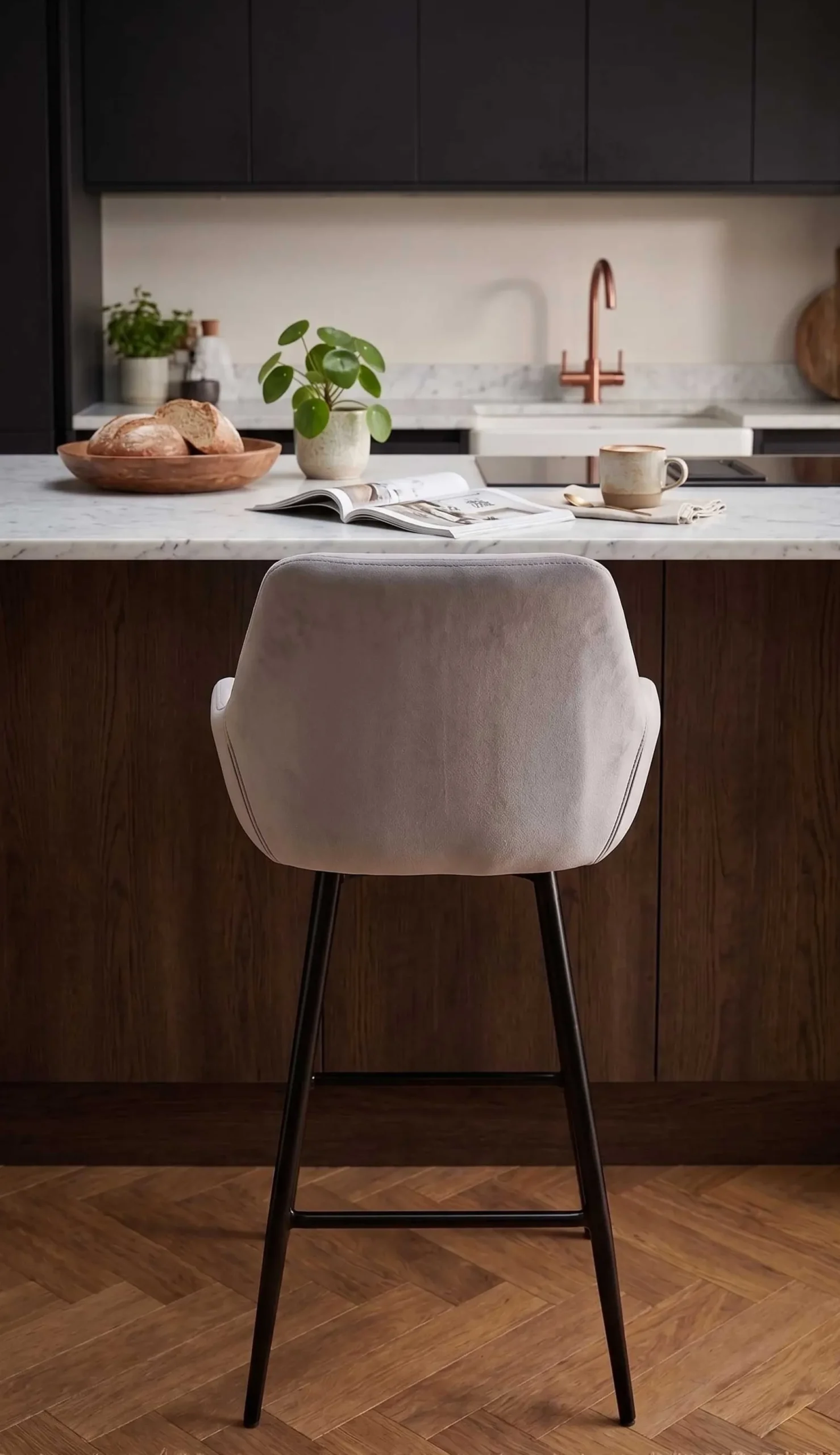 Satz von 2 Barhockern Amman 65cm - grau