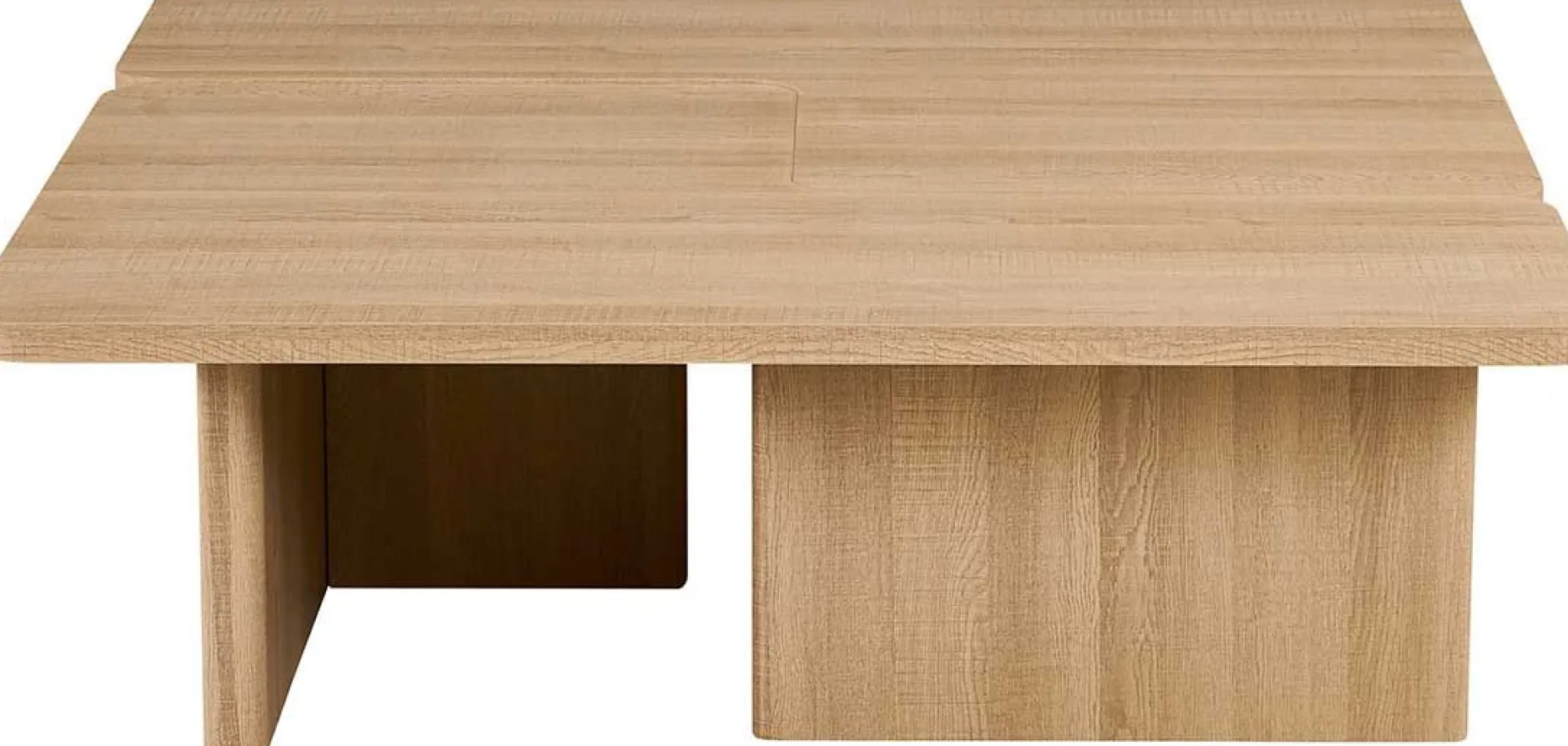 Satz von 2 Couchtischen Arallo - 120x120x38cm - Eiche Dekor
