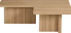 Satz von 2 Couchtischen Arallo - 120x120x38cm - Eiche Dekor
