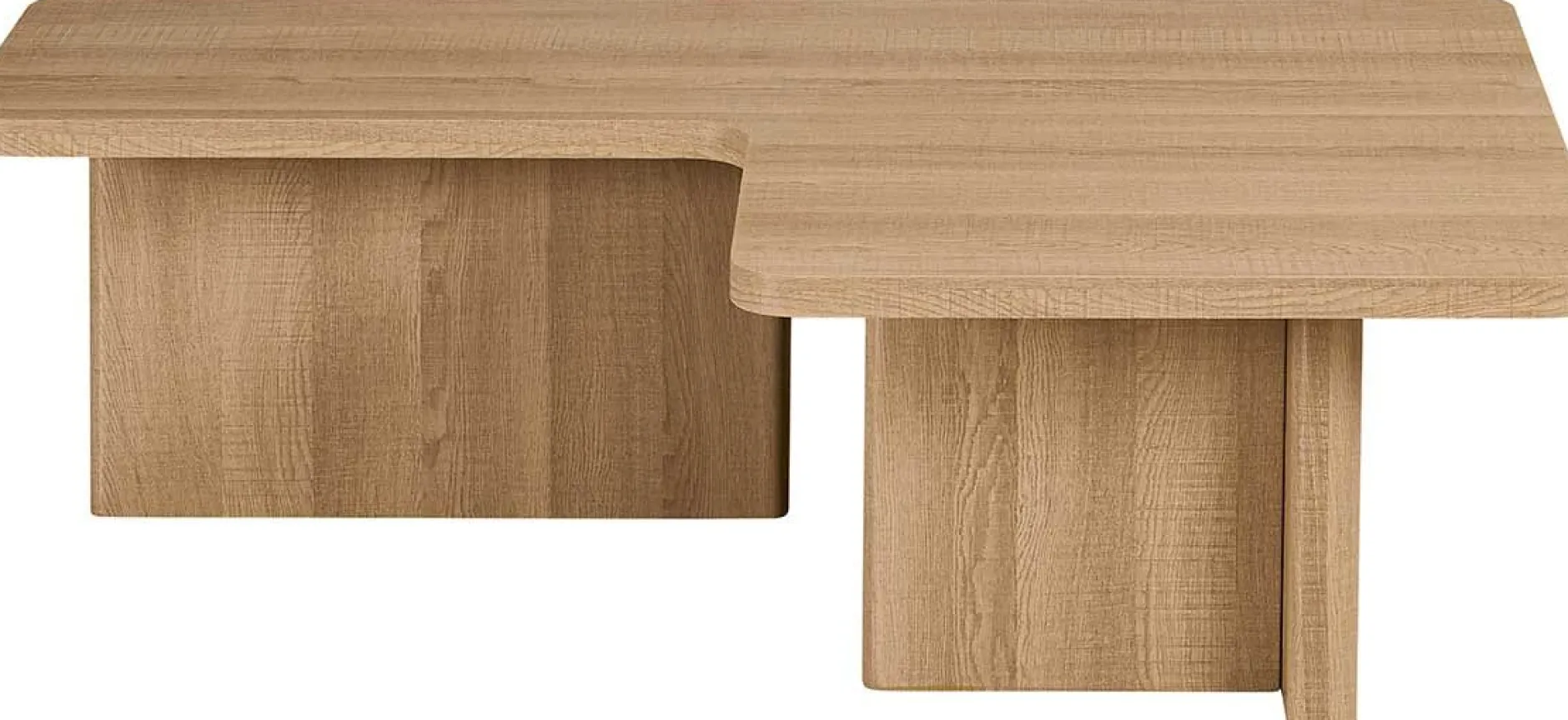 Satz von 2 Couchtischen Arallo - 120x120x38cm - Eiche Dekor