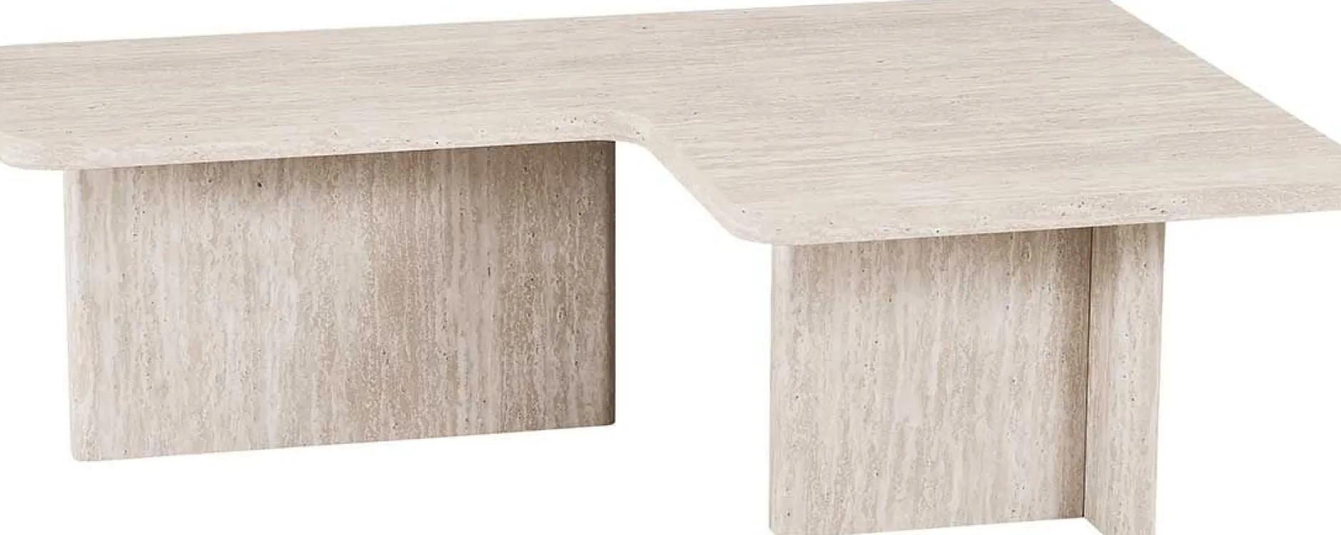 Satz von 2 Couchtischen Arallo - 120x120x38cm - Travertin