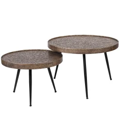 Satz von 2 Couchtischen Pomi - Bronze antik