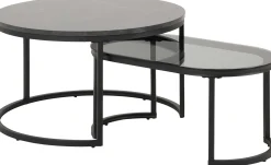 Satz von 2 Couchtischen Spiro - schwarz/grau