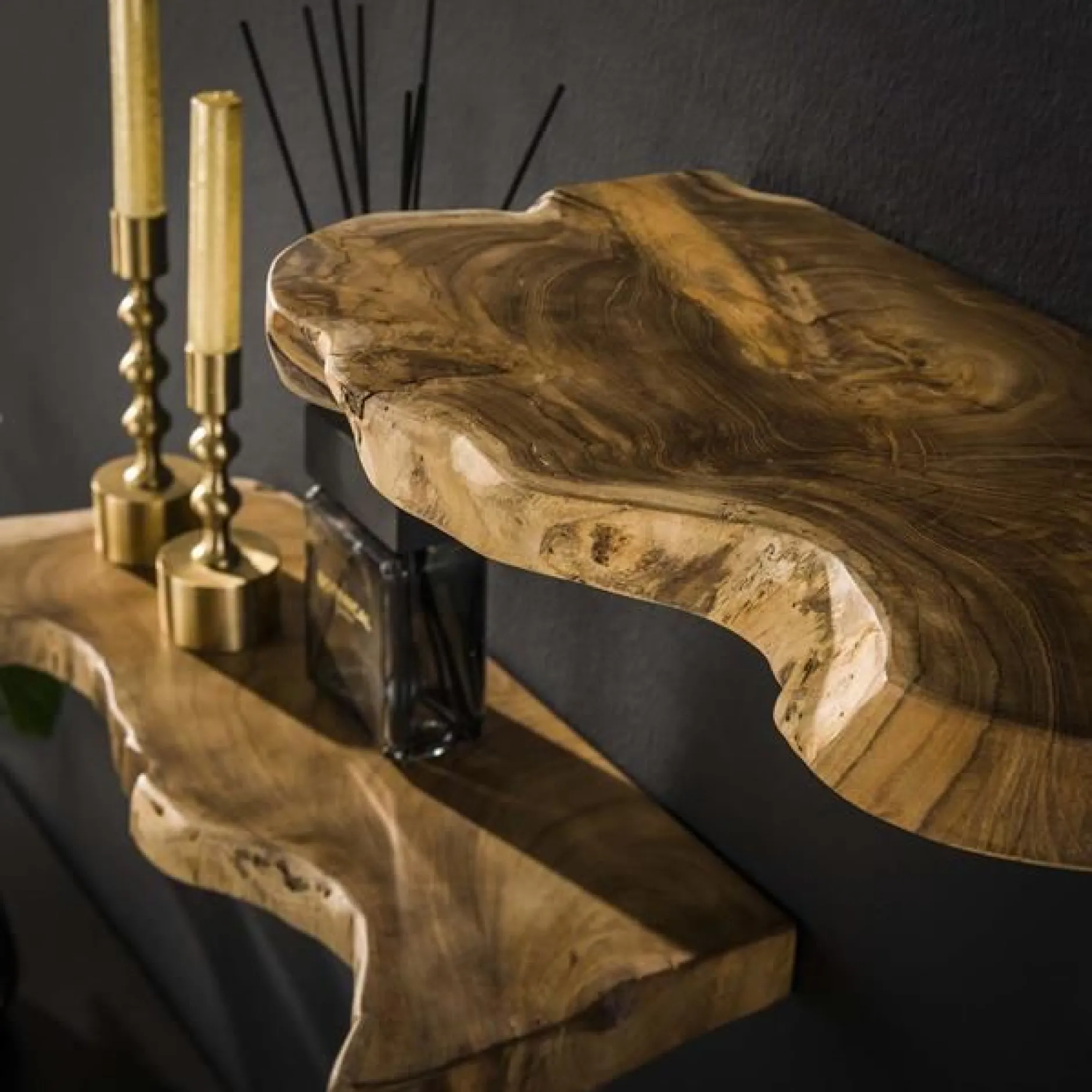 Satz von 3 Wandregalen Navarro-Teak