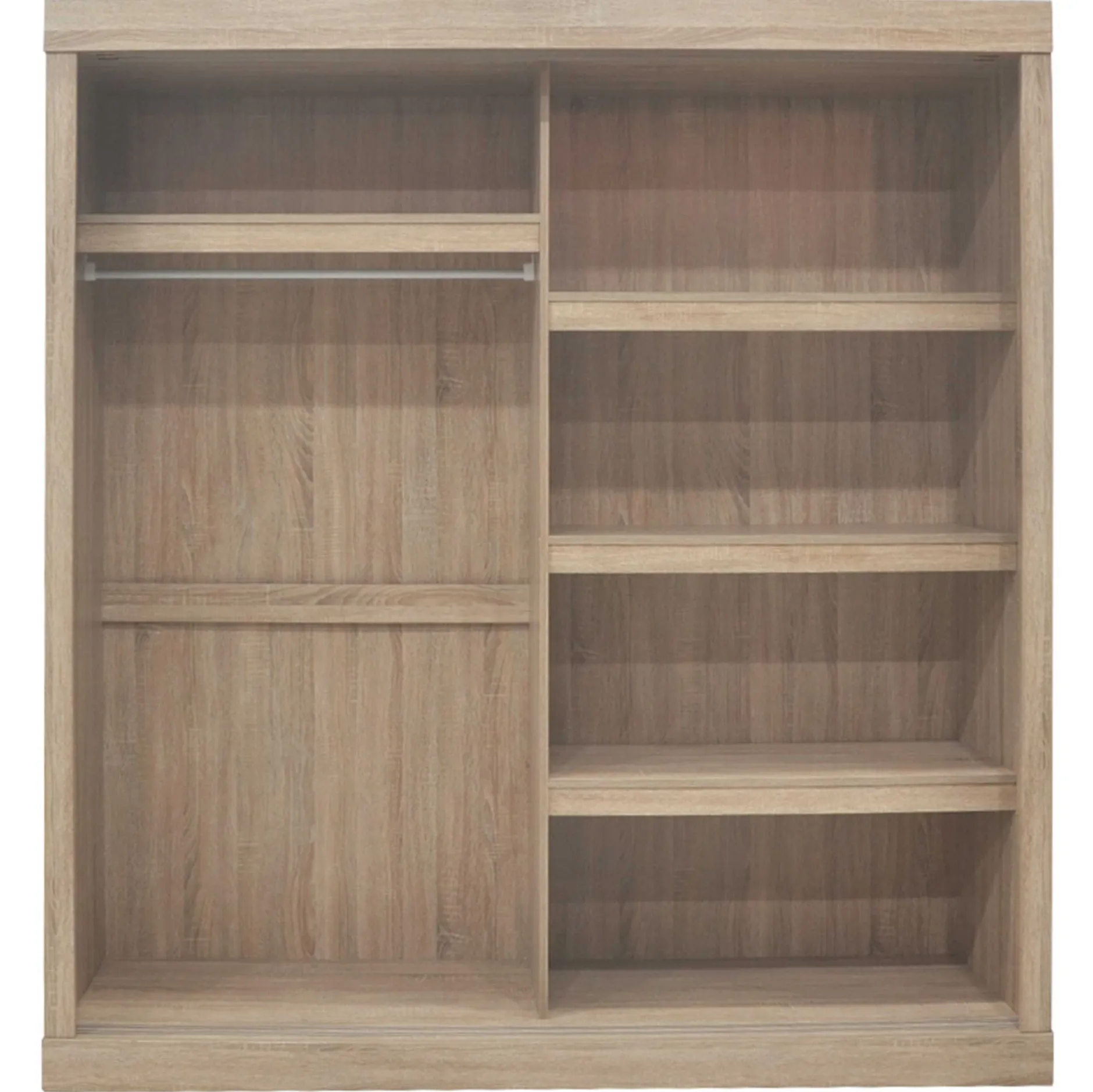 Schiebeschrank Mike mit Spiegeltür | Sonoma, Spanplatte, MDF | 197,5 x 182,5 x 52,5 cm