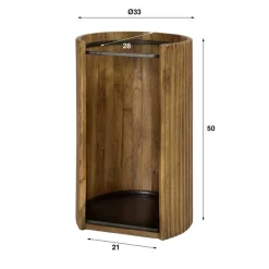 Schirmständer Welle - 33x28x50cm - Mangoholz massiv