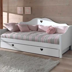 Schlafsofa Amori 90x200cm (inkl. Lattenrost) mit Bettkasten 90x200 cm - weiß