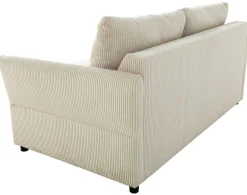 Schlafsofa Maho - 178x96x85cm - beige gerippter Samt