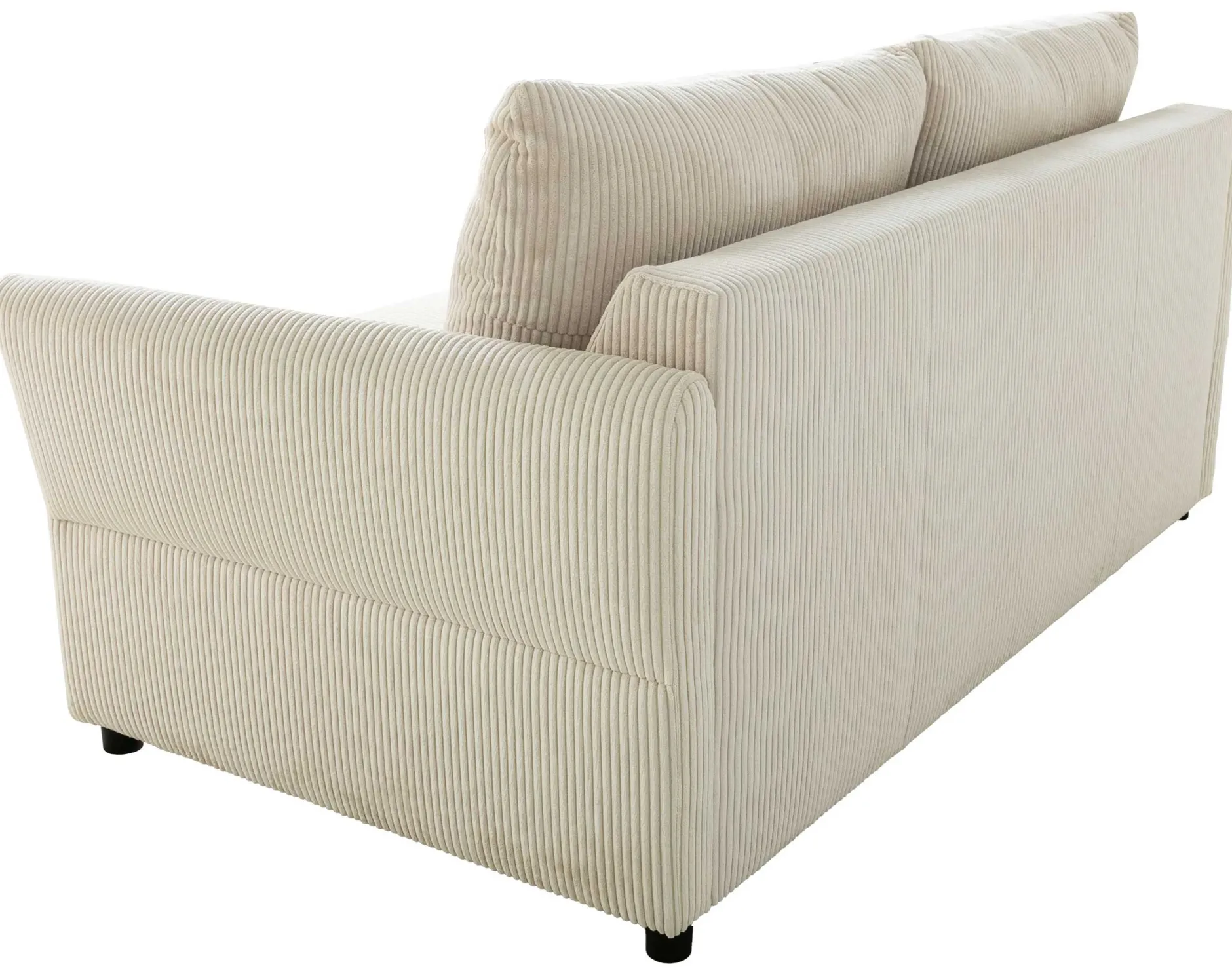 Schlafsofa Maho - 178x96x85cm - beige gerippter Samt