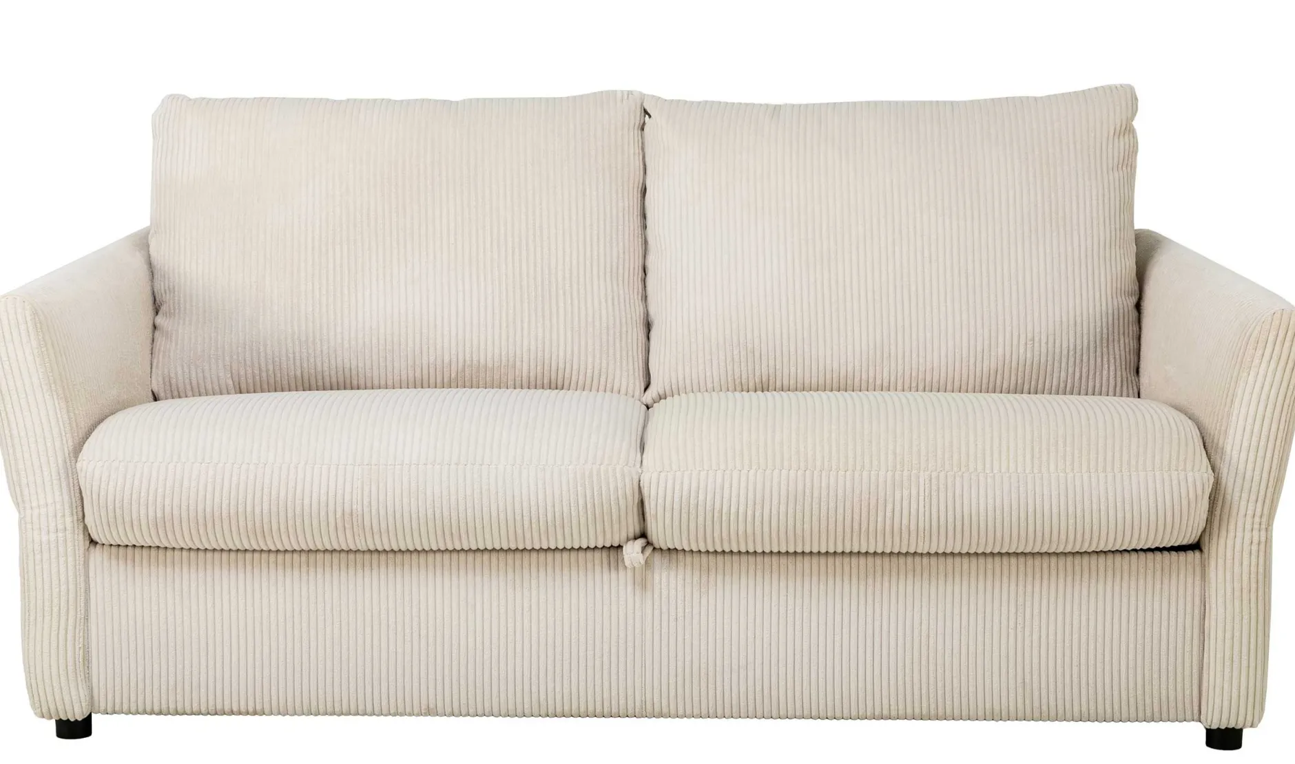 Schlafsofa Maho - 178x96x85cm - beige gerippter Samt
