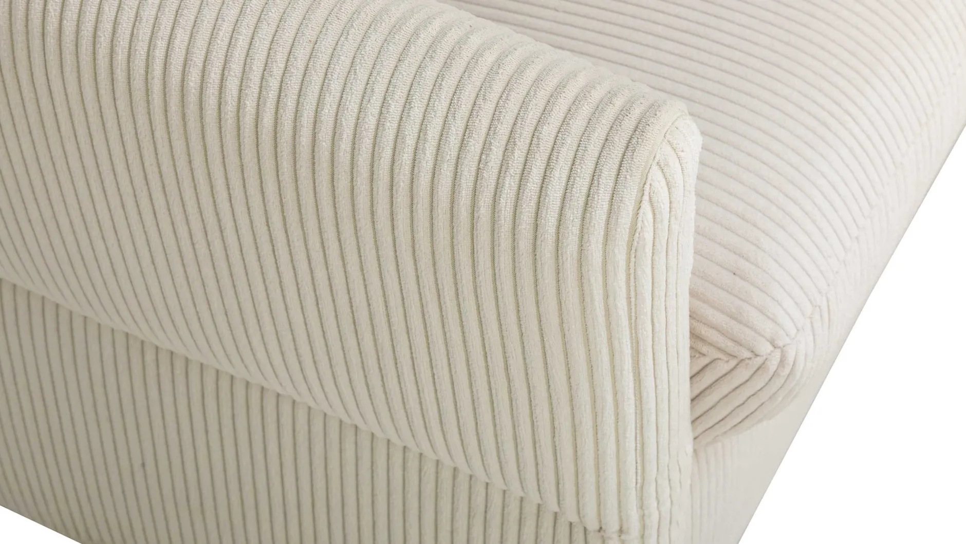 Schlafsofa Maho - 178x96x85cm - beige gerippter Samt