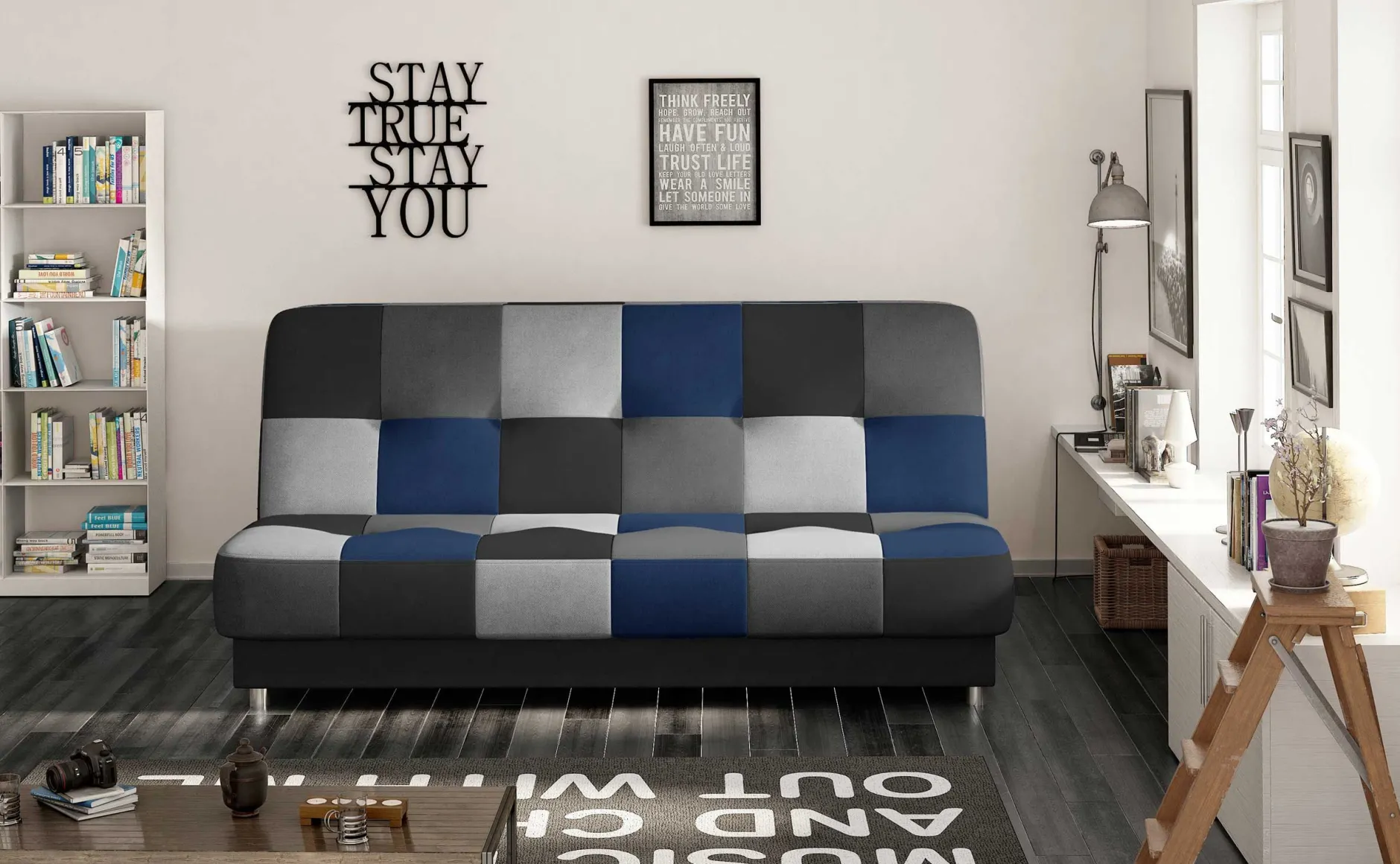Schlafsofa Massimo | 90 x 190 cm | Blau