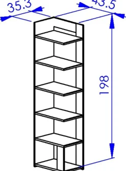 Schlafzimmer Nael: Doppelbett 140x190, Schreibtisch, Bücherregal, Kleiderschrank - Eiche Dekor/schwarz