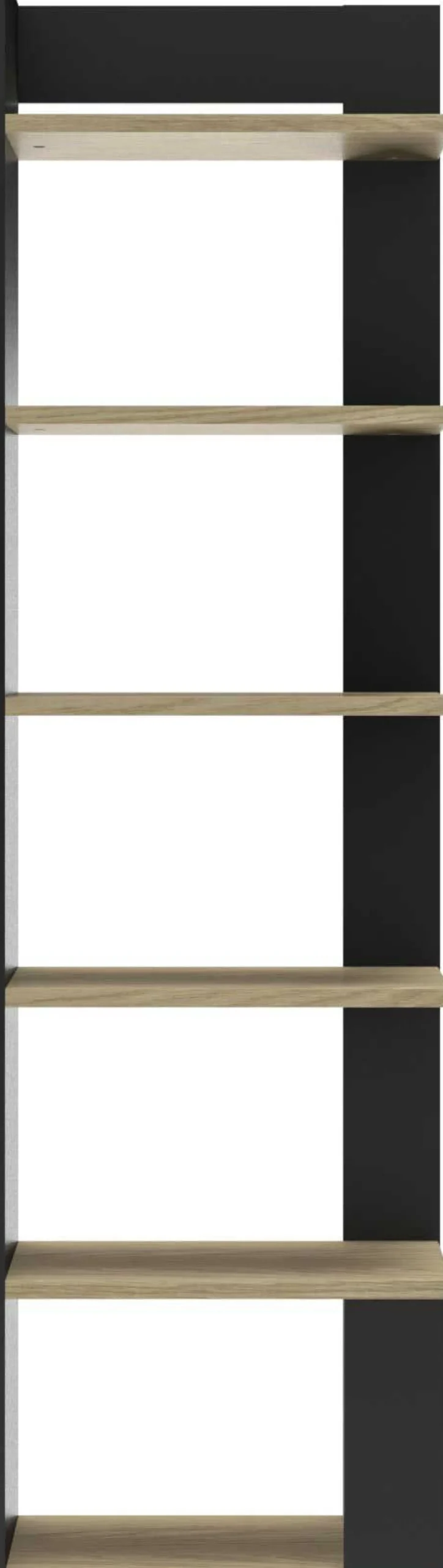 Schlafzimmer Nael: Doppelbett 140x200, Schreibtisch, Bücherregal, Kleiderschrank - Eiche Dekor/schwarz