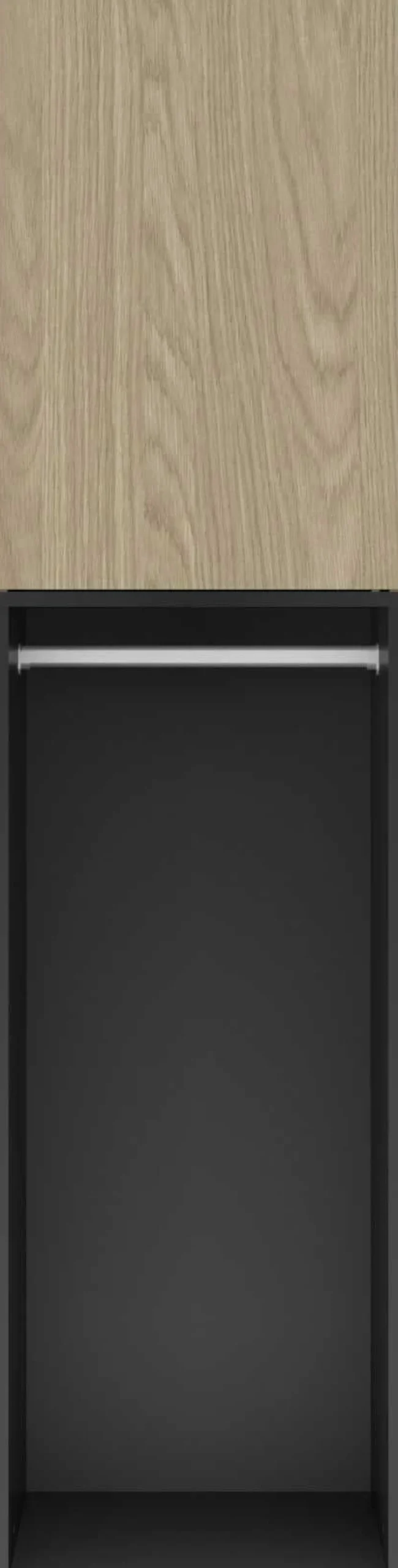 Schlafzimmer Nael: Doppelbett 140x200, Schreibtisch, Bücherregal, Kleiderschrank - Eiche Dekor/schwarz