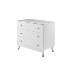 Schlafzimmerset Billy - Kommode, Färberregal, dreitüriger Kleiderschrank und Babybett - Weiß/Grün