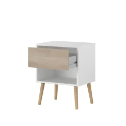 Schlafzimmerset Hardy | Doppelbett, Nachttisch | Eiche Weiß Design