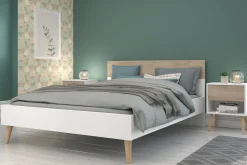 Schlafzimmerset Hardy | Doppelbett, Nachttisch | Eiche Weiß Design