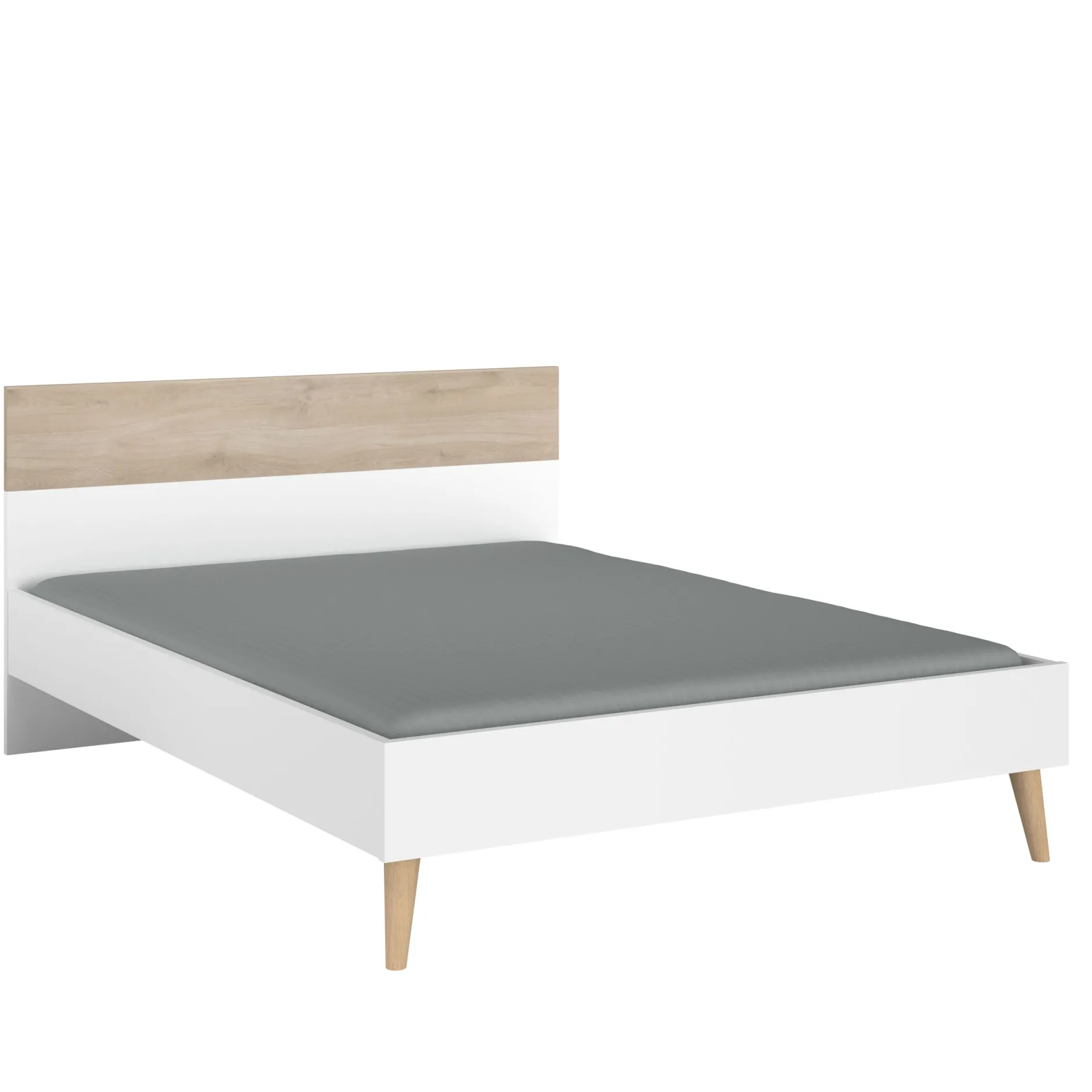 Schlafzimmerset Hardy | Doppelbett, Nachttisch | Eiche Weiß Design