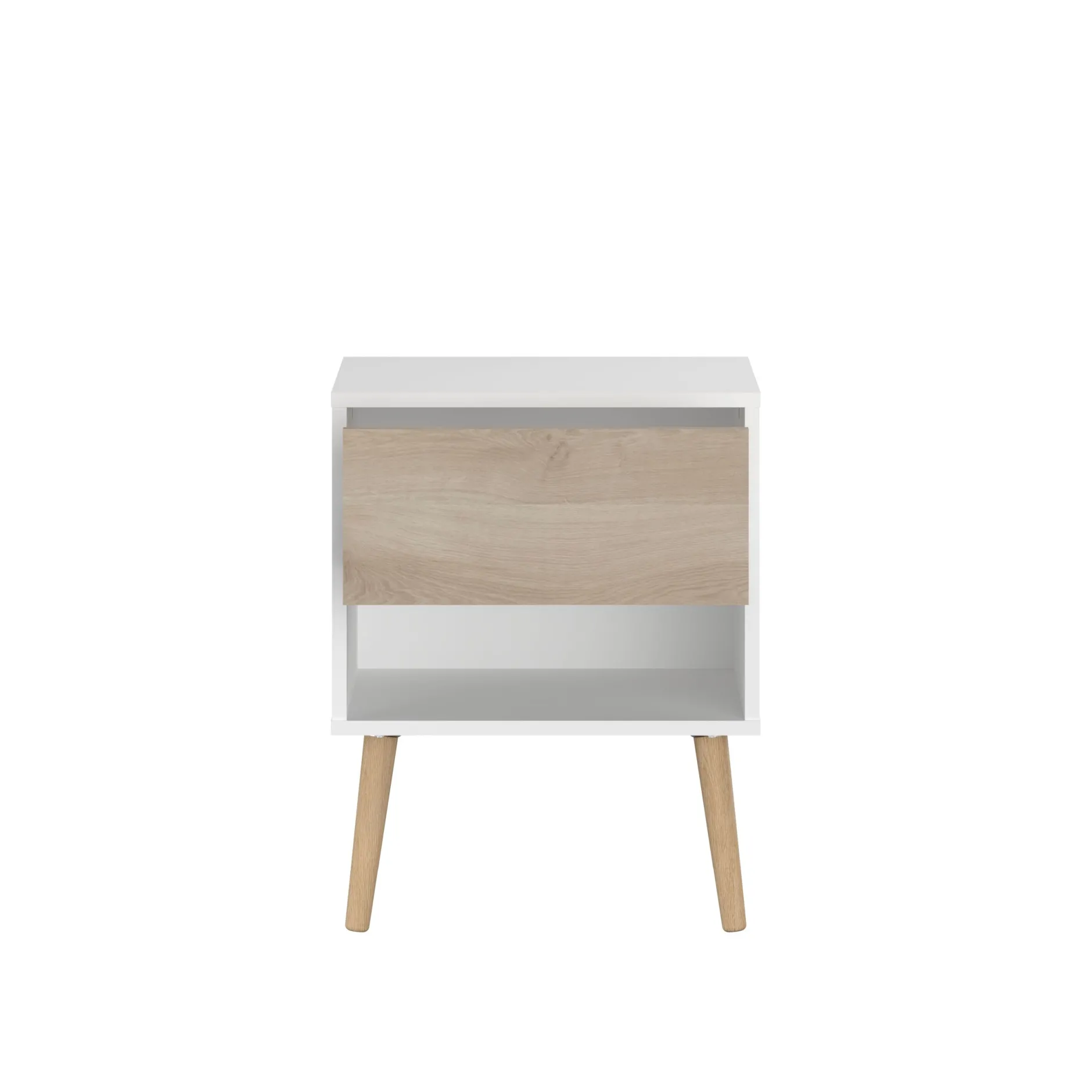 Schlafzimmerset Hardy | Doppelbett, Nachttisch | Eiche Weiß Design