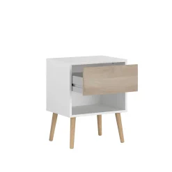 Schlafzimmerset Hardy | Doppelbett, Nachttisch | Eiche Weiß Design