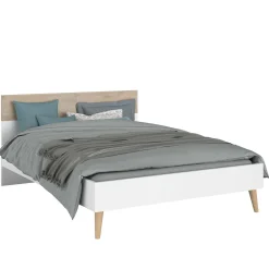 Schlafzimmerset Hardy | Doppelbett, Nachttisch | Eiche Weiß Design