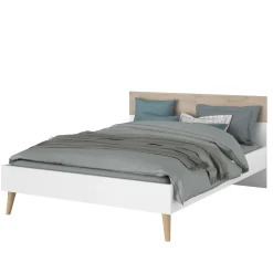 Schlafzimmerset Hardy | Doppelbett, Nachttisch | Eiche Weiß Design