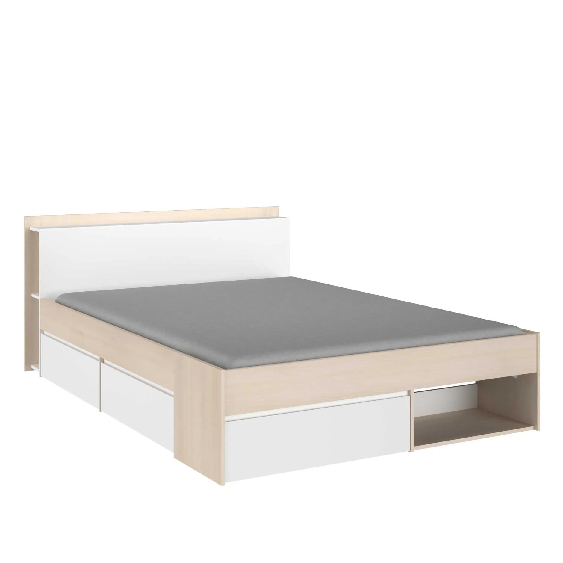 Schlafzimmer-Set Most | Doppelbett mit Stauraum, Kleiderschrank