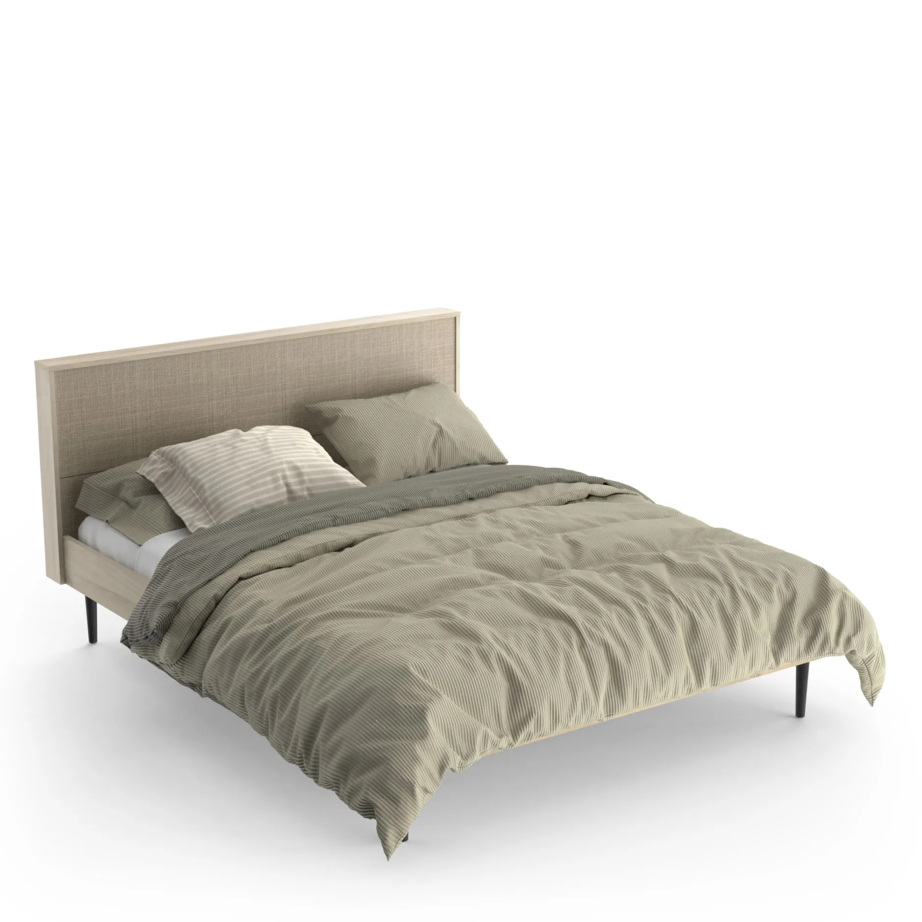 Schlafzimmerset Sayuri | Doppelbett, Nachttisch, Kleiderschrank | Kronberg Oak Design