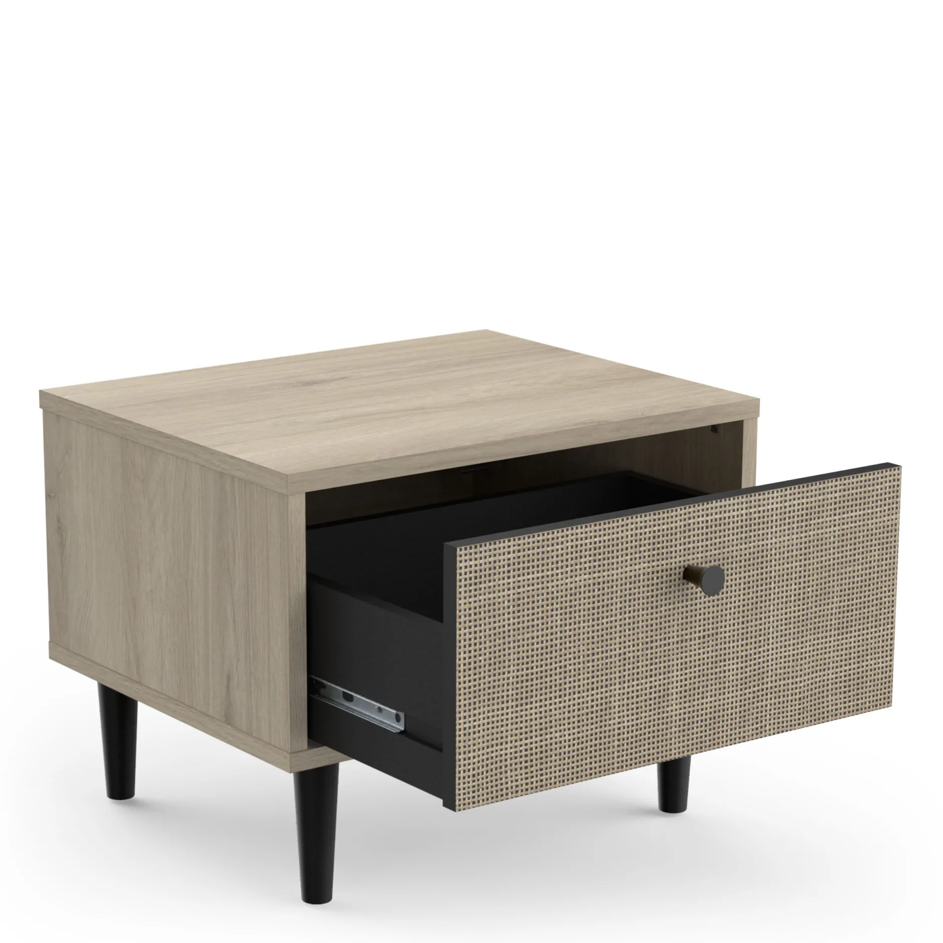 Schlafzimmerset Sayuri | Doppelbett, Nachttisch, Kleiderschrank | Kronberg Oak Design