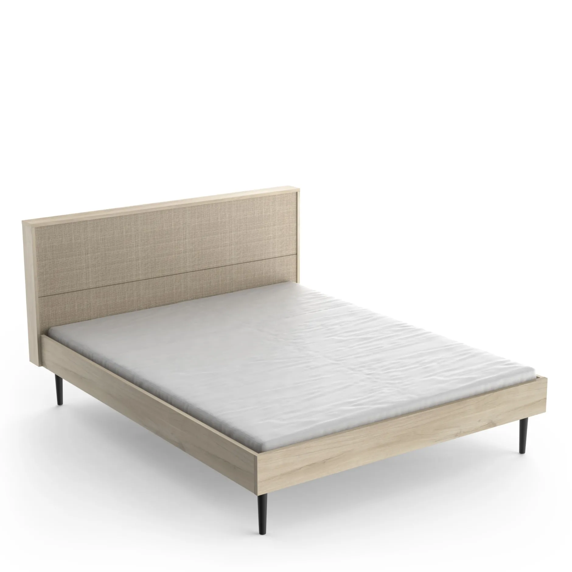 Schlafzimmerset Sayuri | Doppelbett, Nachttisch, Kleiderschrank | Kronberg Oak Design