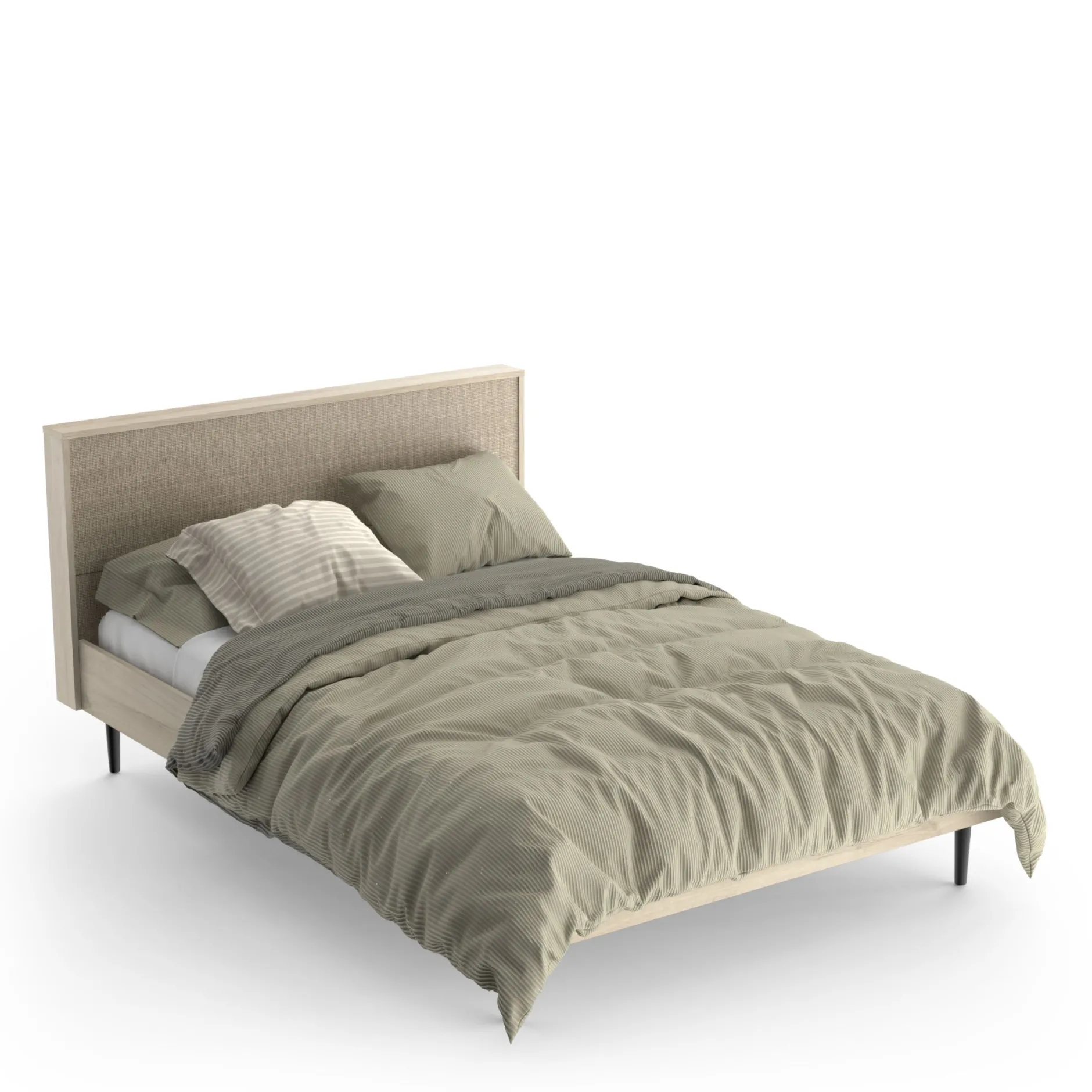 Schlafzimmerset Sayuri | Doppelbett, Nachttisch, Kleiderschrank | Kronberg Oak Design