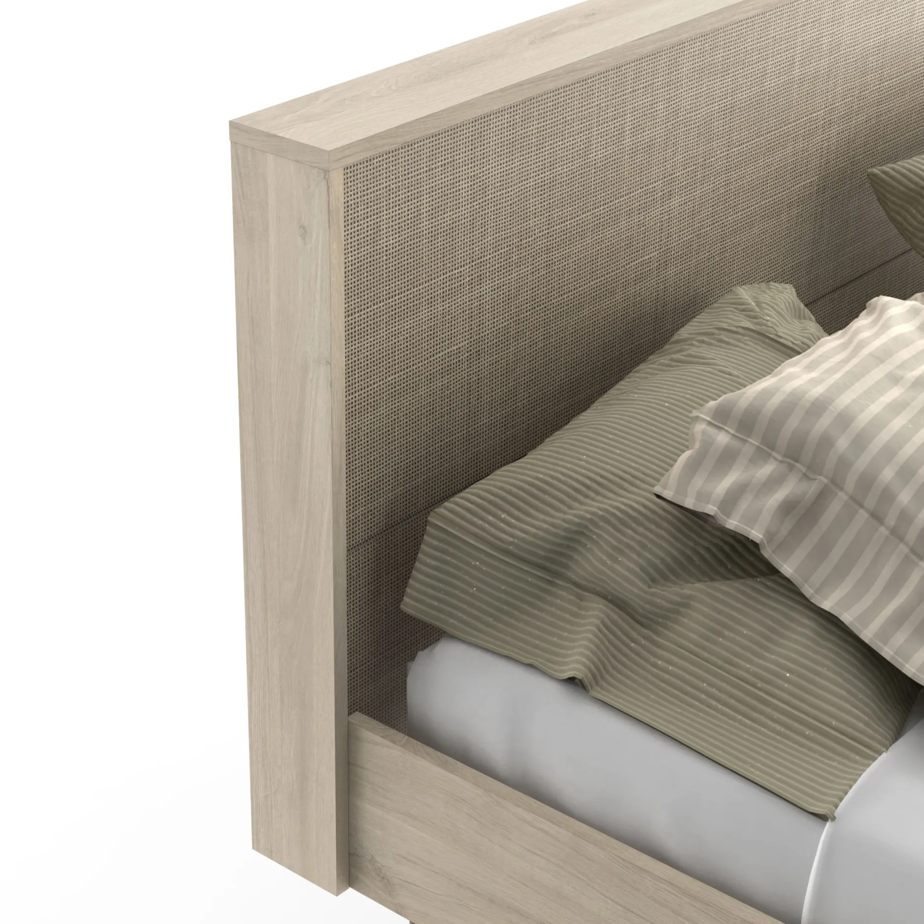Schlafzimmerset Sayuri | Doppelbett, Nachttisch, Kleiderschrank | Kronberg Oak Design