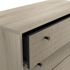 Schlafzimmerset Sayuri | Queen Bett, Nachttisch, Kleiderschrank, Kommode | Kronberg Oak Design