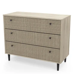 Schlafzimmerset Sayuri | Queen Bett, Nachttisch, Kleiderschrank, Kommode | Kronberg Oak Design