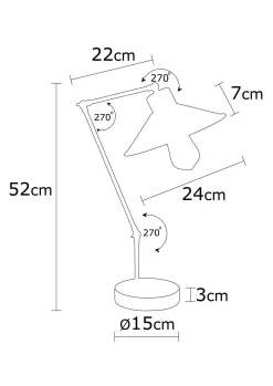 Schlanke und moderne Tischleuchte | Metallkörper | Orange | 24cm Durchmesser | 52cm Höhe