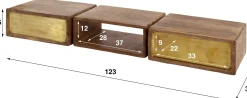 Schminktisch aus massivem Mangosand mit 2 Schubladen und Messingbeschlägen