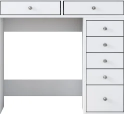 Schminktisch BJ108 - 100% MELAMINE - Weiß - 90 x 81,6 x 44,5 cm