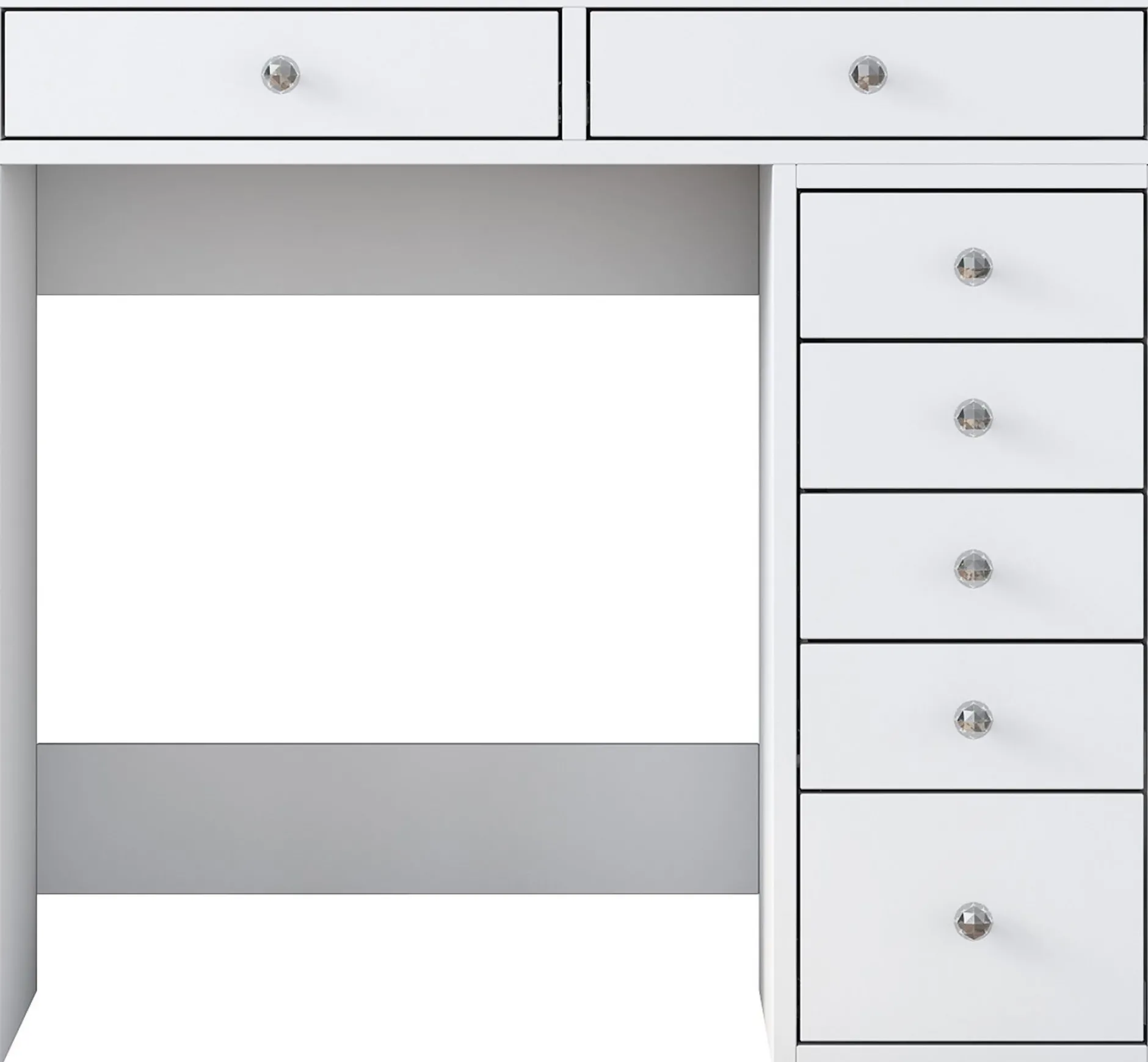 Schminktisch BJ108 - 100% MELAMINE - Weiß - 90 x 81,6 x 44,5 cm
