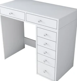 Schminktisch BJ108 - 100% MELAMINE - Weiß - 90 x 81,6 x 44,5 cm
